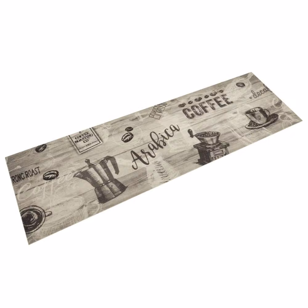 Berkfield Home Washable Velvet Kitchen Rug in Coffee Grey, W/D/H: 45 x 150 cm – 2