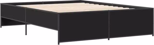 Berkfield Home Durable Bed Frame in Black, W/D/H: 140 x 200 x 40.5 cm