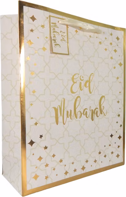 Peacock Supplies White Paper Eid Mubarak Gift Bag