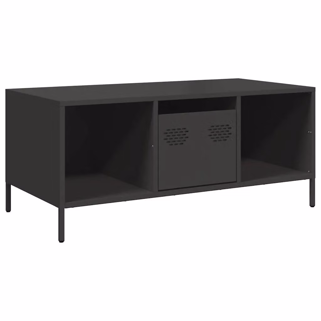Berkfield Home Industrial Black Metal Coffee Table W: 101.5 cm, D: 50 cm, H: 43.5 cm – 2