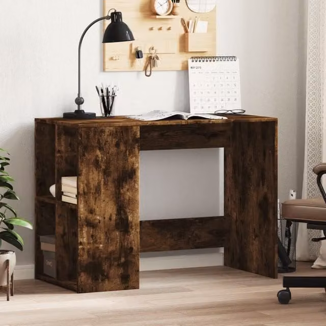 Berkfield Home Writing Desk in Smoked Oak Brown, W/D/H: 102 x 50 x 75 cm – 1