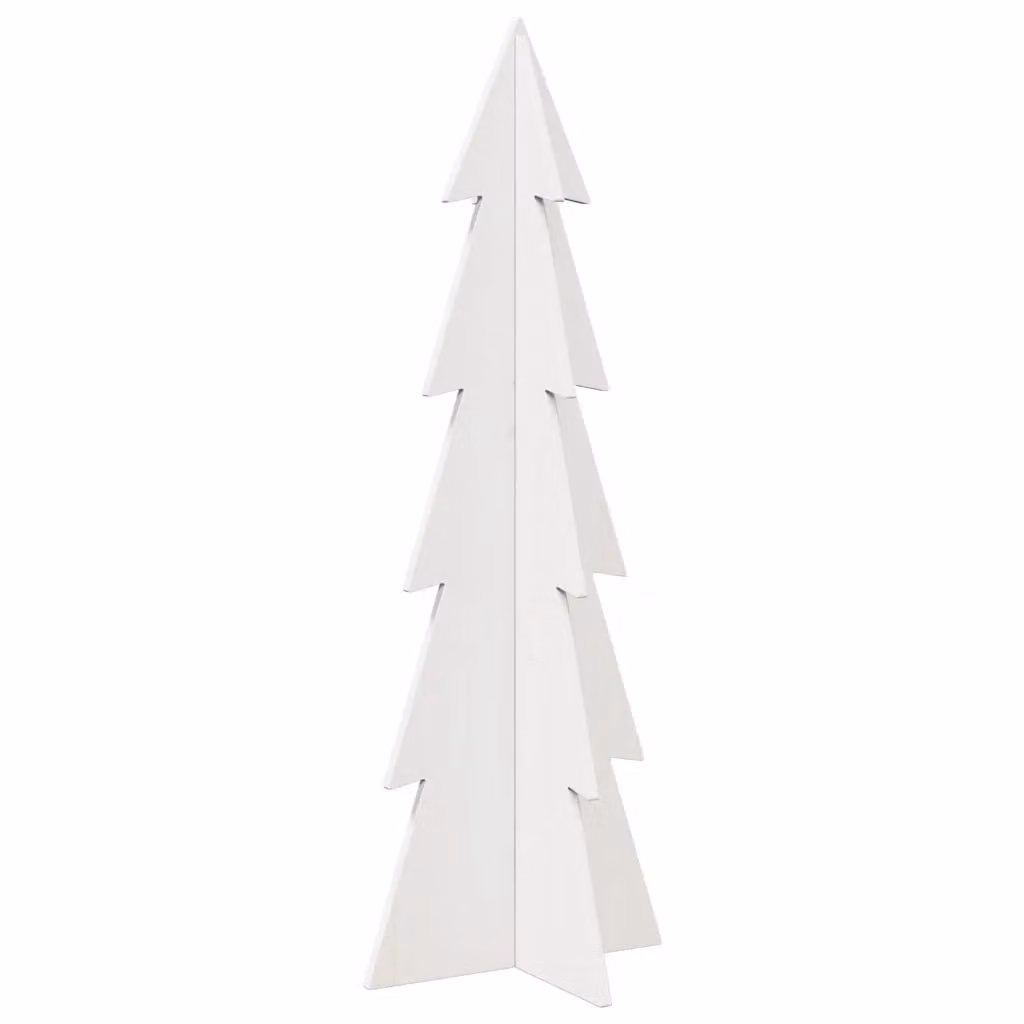 Berkfield Home White Wooden Christmas Tree, Height: 112 cm – 2