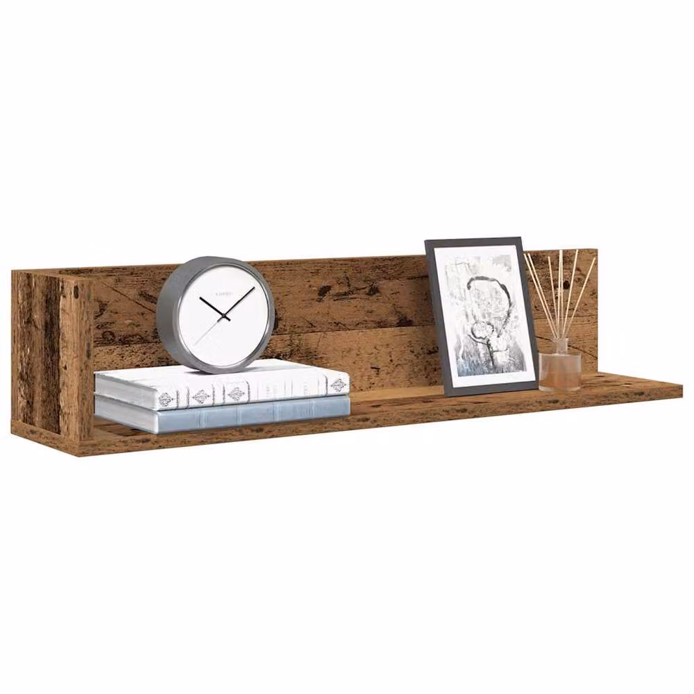 Berkfield Home Decorative Wall Shelves, 2 Piece Set in Brown Old Wood, W/D/H: 75 x 16.5 x 16.5 cm – 2