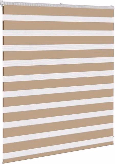 Berkfield Home Elegant Zebra Blind in Sand and Brown, W: 125 cm, H: 100 cm