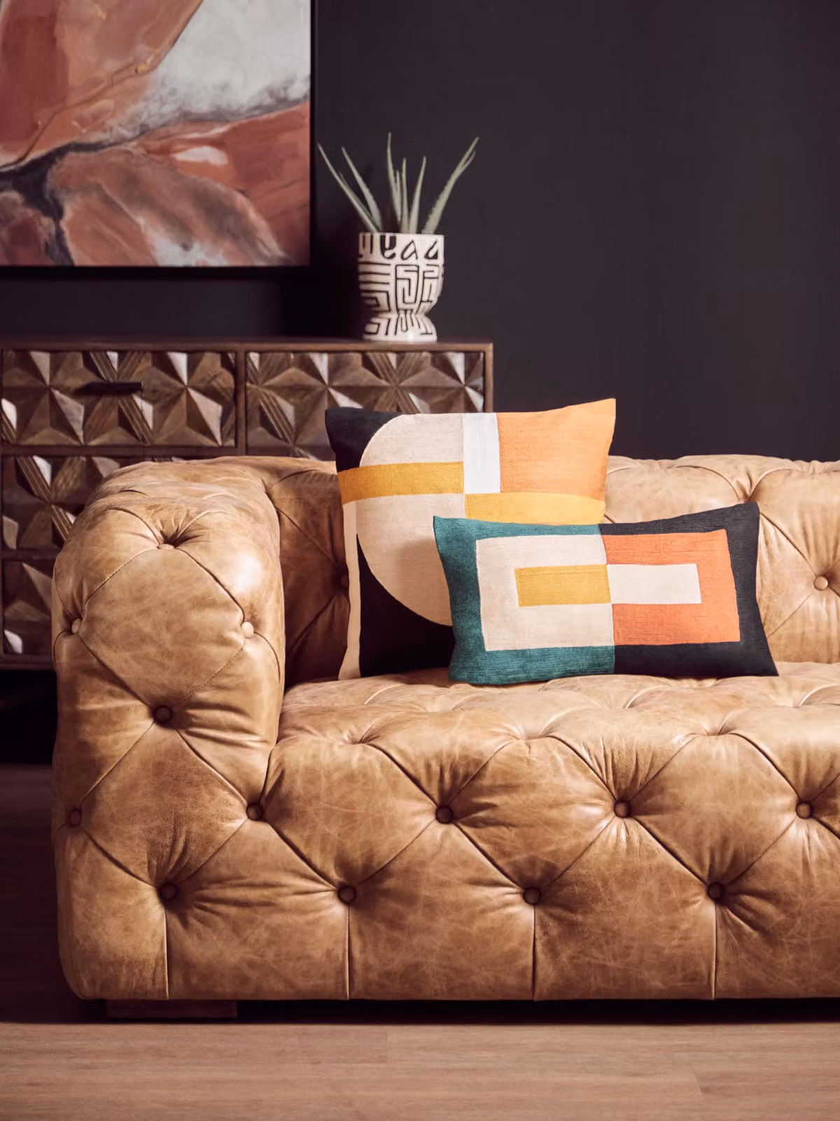 Orsina Bosie Ozella Multicolour Graphic Square Cotton Cushion – 4
