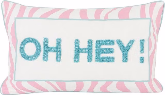 Divante Graphic Rectangular Cushion in Pink and Blue