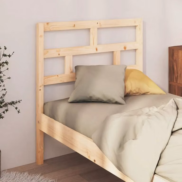Berkfield Home Rustic Solid Wood Pine Bed Headboard, Brown, W/D/H: 81 x 4 x 100 cm