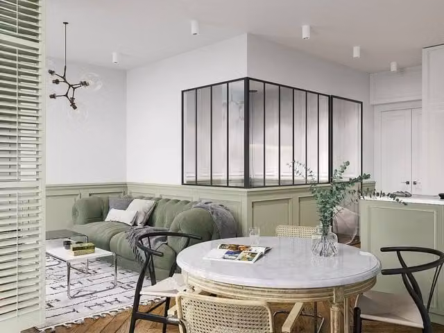 Vente-unique Corner Studio Glass Panelling in Powder-Coated Aluminium, Black, W: 120 cm, D: 130 cm, H: 180 cm – 1