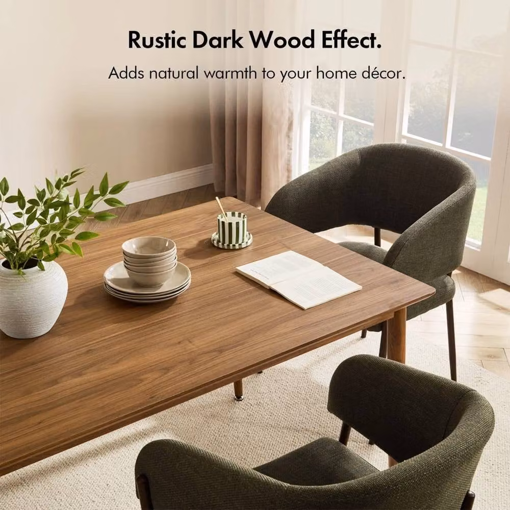 Vonhaus Brown Rectangular 6 Seater Dining Table – 3