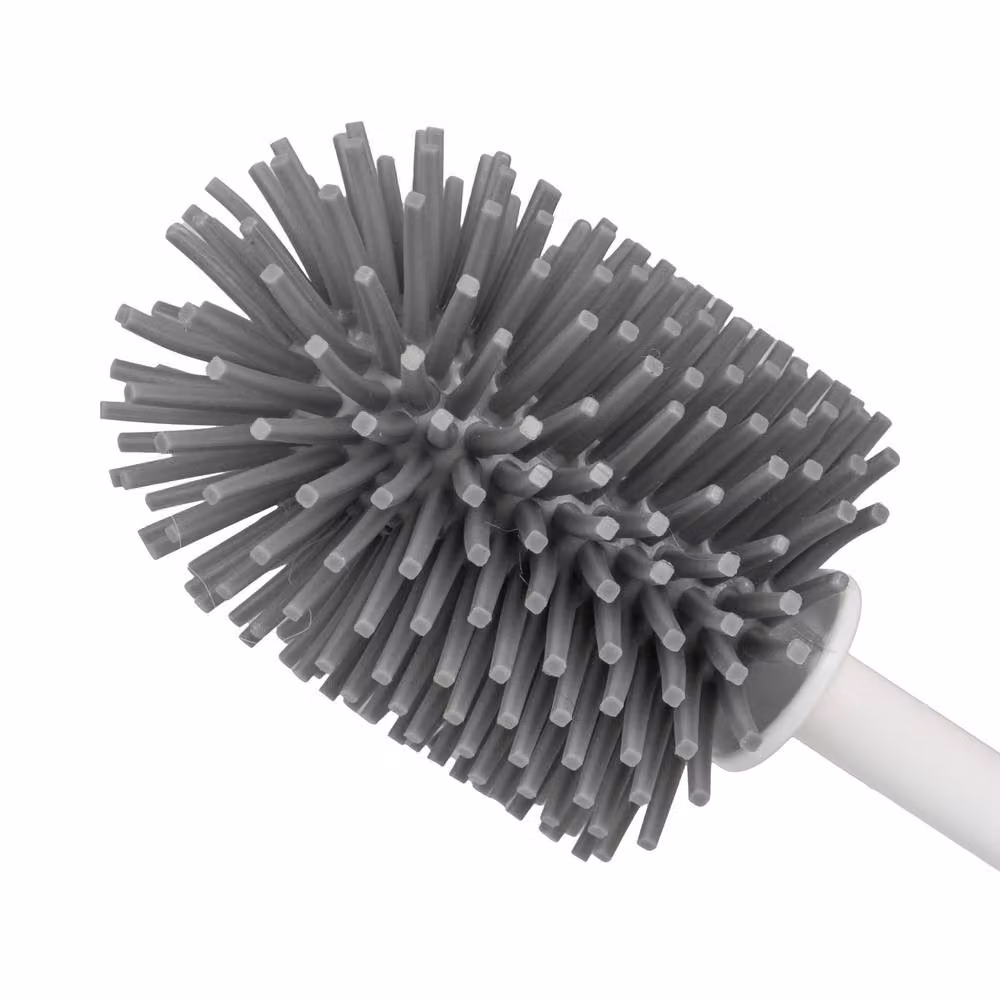 JVL Grey and White TPR Toilet Brush with Freestanding Holder – 2