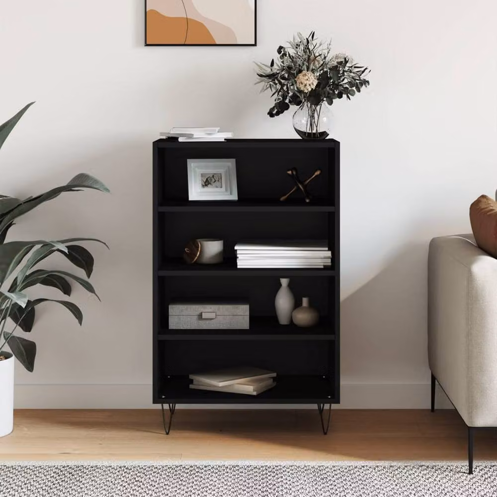 Berkfield Home Black Modern Highboard W/D/H: 57 x 35 x 90 cm – 2