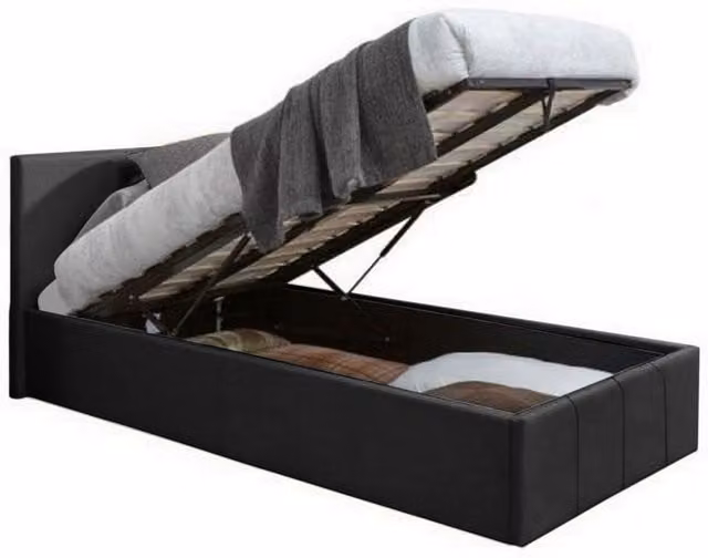 Birlea Merlin Single Faux Leather Ottoman Bed with Lift Up Storage Frame, White