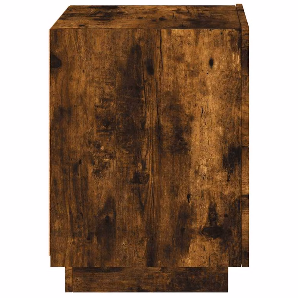 Berkfield Home Decorative Bedside Cabinet with Integrated LED Lights in Smoked Oak Brown, W: 40 cm, D: 45 cm, H: 55 cm – 4