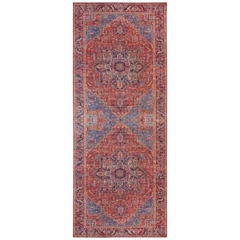 THE RUGS Amata Oriental Vintage Medallion Rug in Red and Multicolour, Polyester Flatweave, W: 120 cm, L: 160 cm – 3