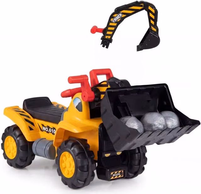 COSTWAY Black Kids Ride-On Sand Vehicle Push Car with Light and Sound Effects