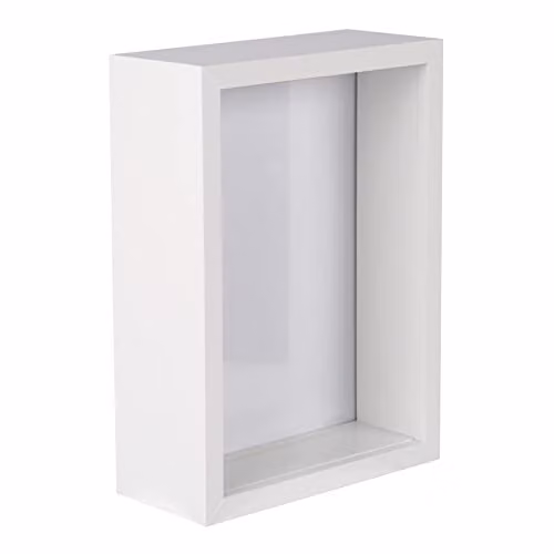 Nicola Spring 3D Shadow Box Photo Frame, White, W/H: 19 x 14 cm