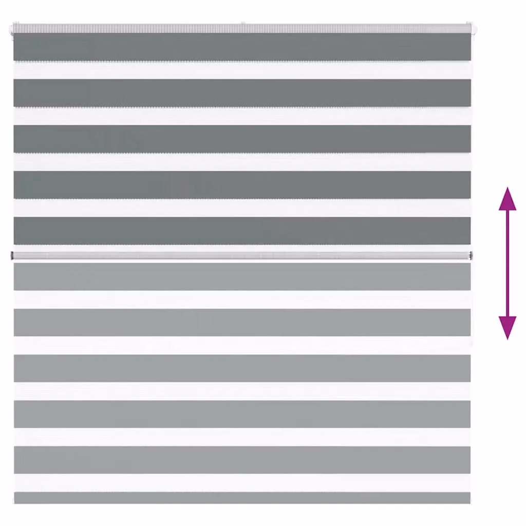 Berkfield Home Zebra Blind in Dark Grey, W: 145 cm, H: 150 cm – 4
