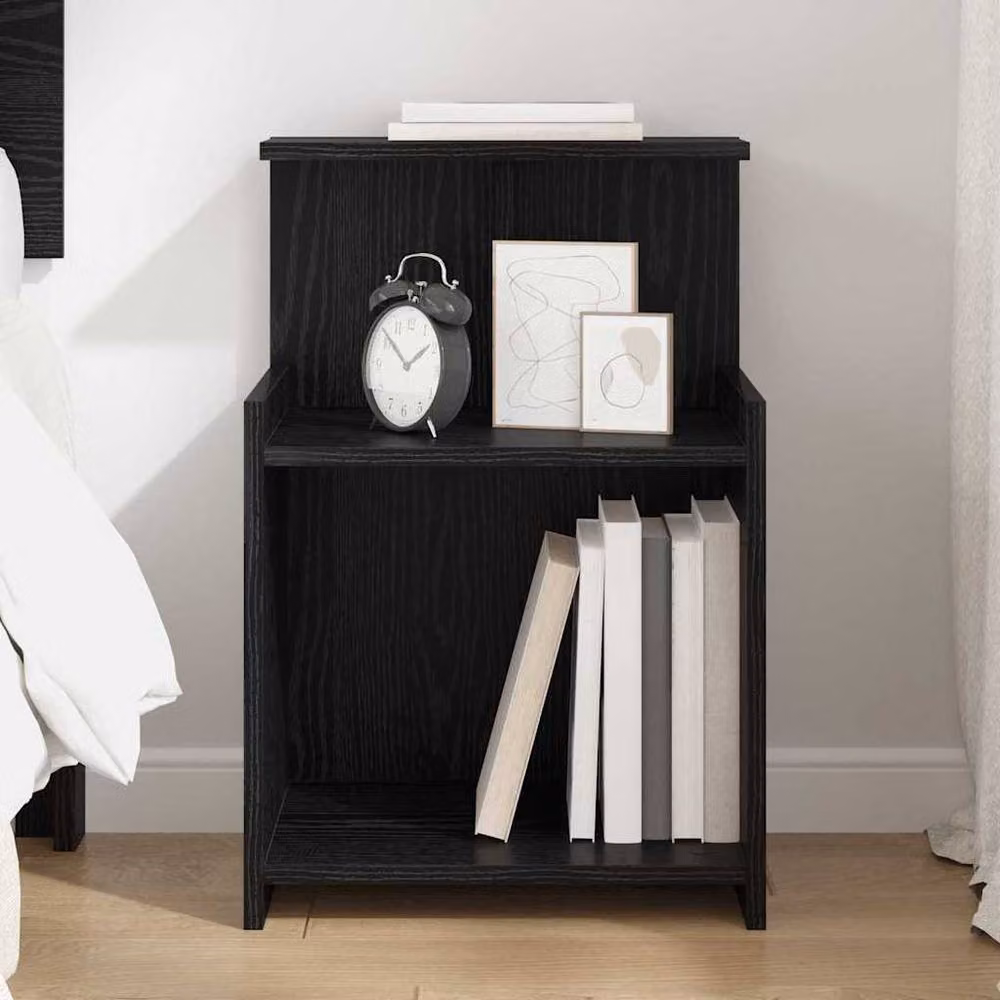 Berkfield Home Modern Bedside Cabinet in Black Oak, W/D/H: 40 x 35 x 60 cm – 2