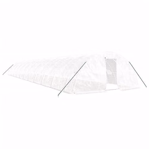 vidaXL Greenhouse with Steel Frame, White, W/D/H: 22 x 5 x 2.3 m