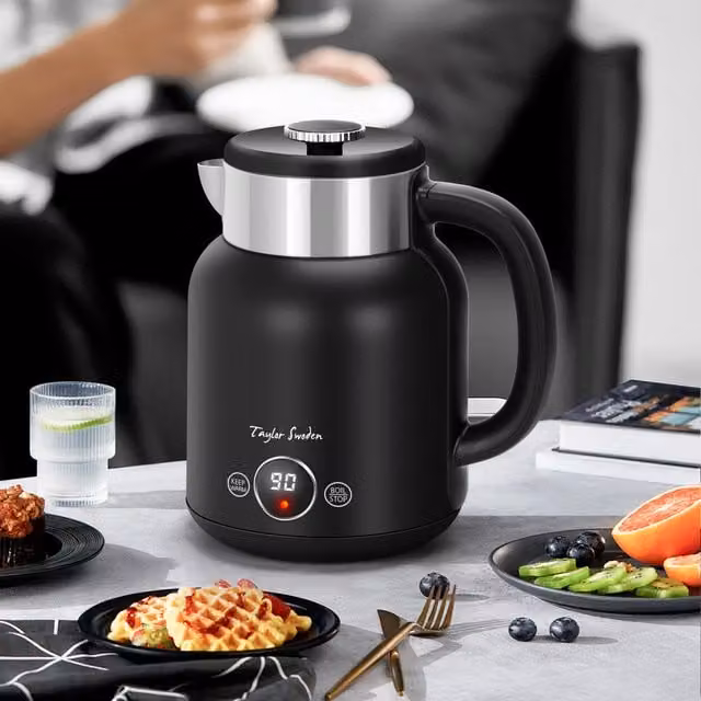 Taylor Swoden Double-Wall Electric Kettle with Digital LED Display, 1.7 l, Black