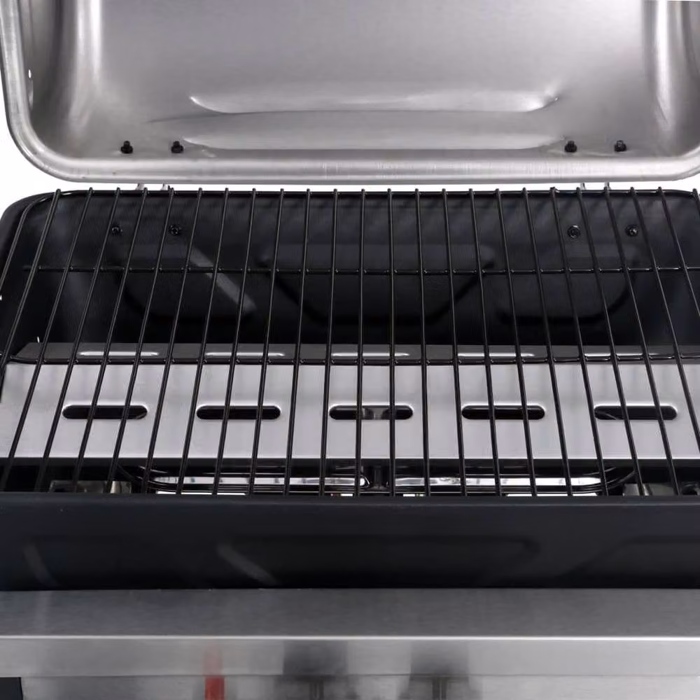 Berkfield Home Gas BBQ Grill with 3-Layer Side Table in Black and Silver – 4