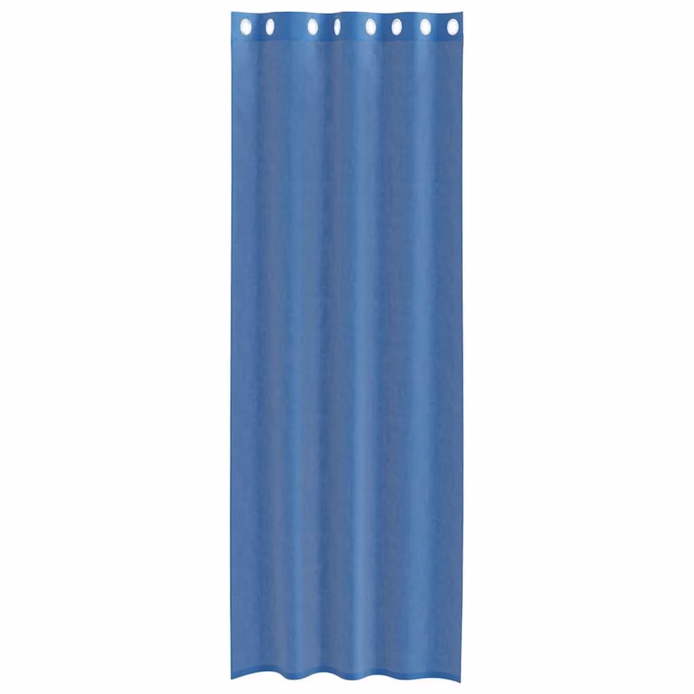 Berkfield Home Royal Blue Voile Fabric Panel Curtains with Eyelets, 2 Pack – 3