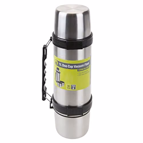 VFM e-Store Duo Cup Stainless Steel Vacuum Flask in Silver, 1 l – 4