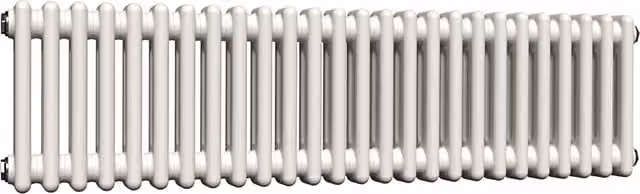 Lux Heat Horizontal 2 Column Steel Radiator in White, H: 119 cm, W: 30 cm