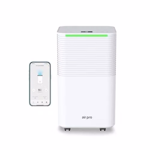 Air Pro Digital Dehumidifier with WiFi App Control, 12L/Day Capacity and 2L Water Tank, White – 1