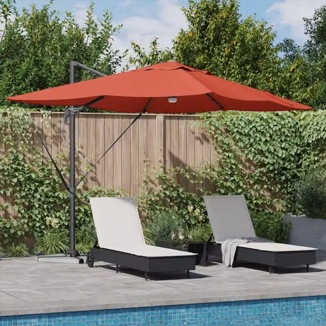 Berkfield Home Cantilever Umbrella in Terracotta Polyester