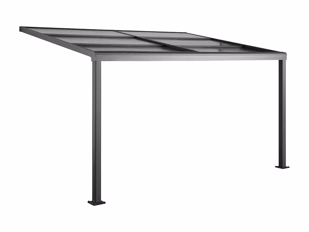 IZEDA Lean-To Pergola with Sliding Polycarbonate Roof in Anthracite Grey – 2