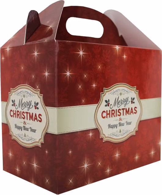 Hampabox Pack of 10 Multicolour Christmas Paper Gift Boxes, W: 17 cm, D: 10 cm, H: 14 cm