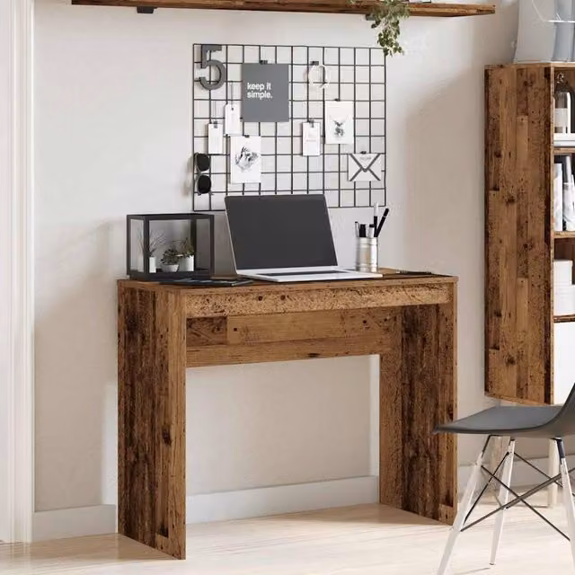 Berkfield Home Modern Computer Desk in Brown, W/D/H: 90 x 40 x 72 cm