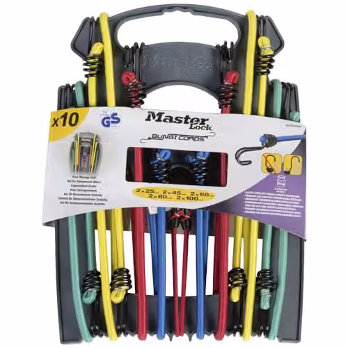 Master Lock Twin Wire Bungee Organiser 10 Piece Set in Multicolour – 1