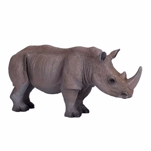 MOJO White Rhinoceros Wildlife Animal Model Toy Figure, Grey and Multicolour