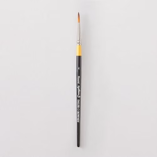 Daler-Rowney System3 Round Acrylic Brush with Synthetic Hair and Short Handle, Size 4, Multicolour – 1