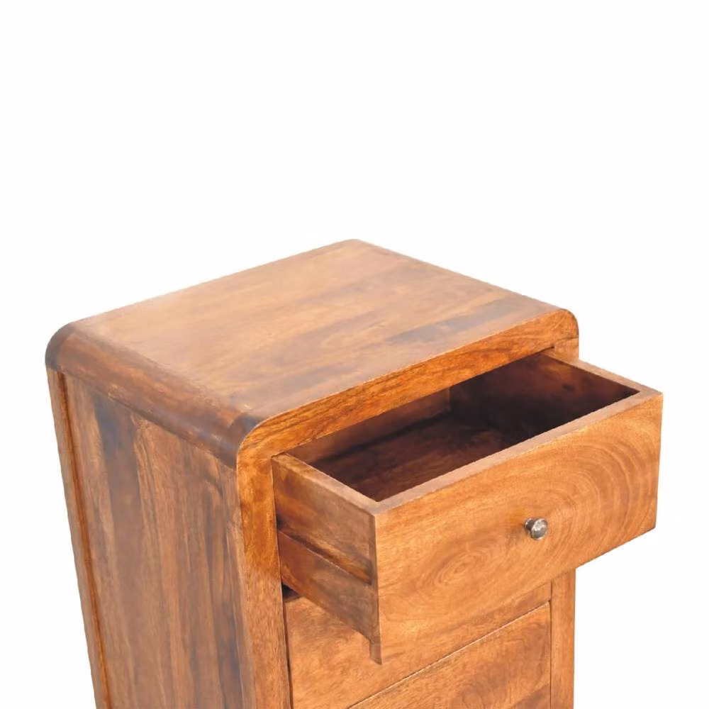 Wyld Haus Tropea Mango Wood Tallboy Storage Cabinet in Brown, H 90 cm x W 45 cm x D 35 cm – 4