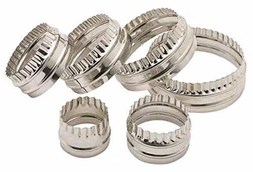 KitchenCraft Stainless Steel Double Sided Cookie and Pastry Cutter Set, 6 Pieces, Silver – 1