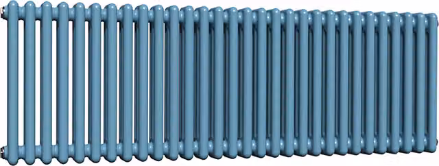 Lux Heat Horizontal 3 Column Steel Radiator in Blue, W: 137 cm, H: 50 cm