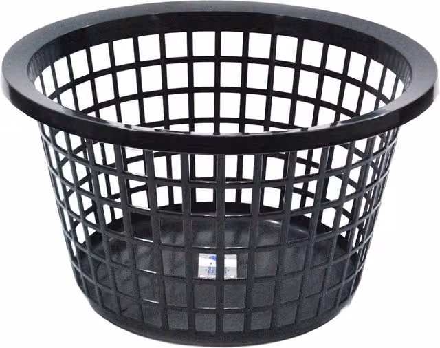 TML Round Plastic Laundry Basket in Grey
