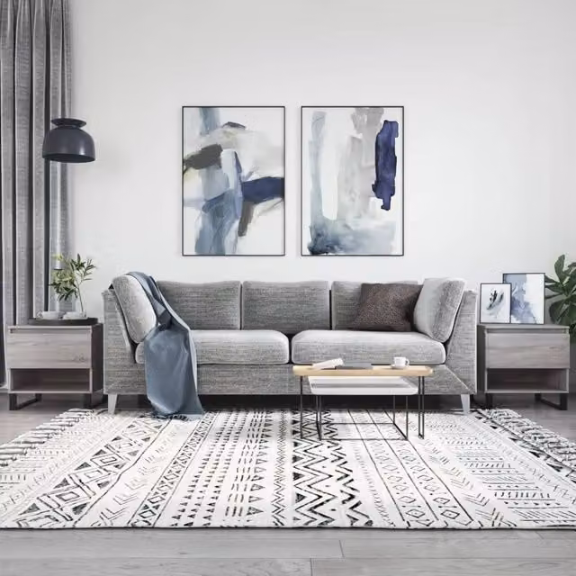 Berkfield Home Set of 2 Modern Grey Sonoma Coffee Tables, W/D/H: 50 x 46 x 50 cm – 1