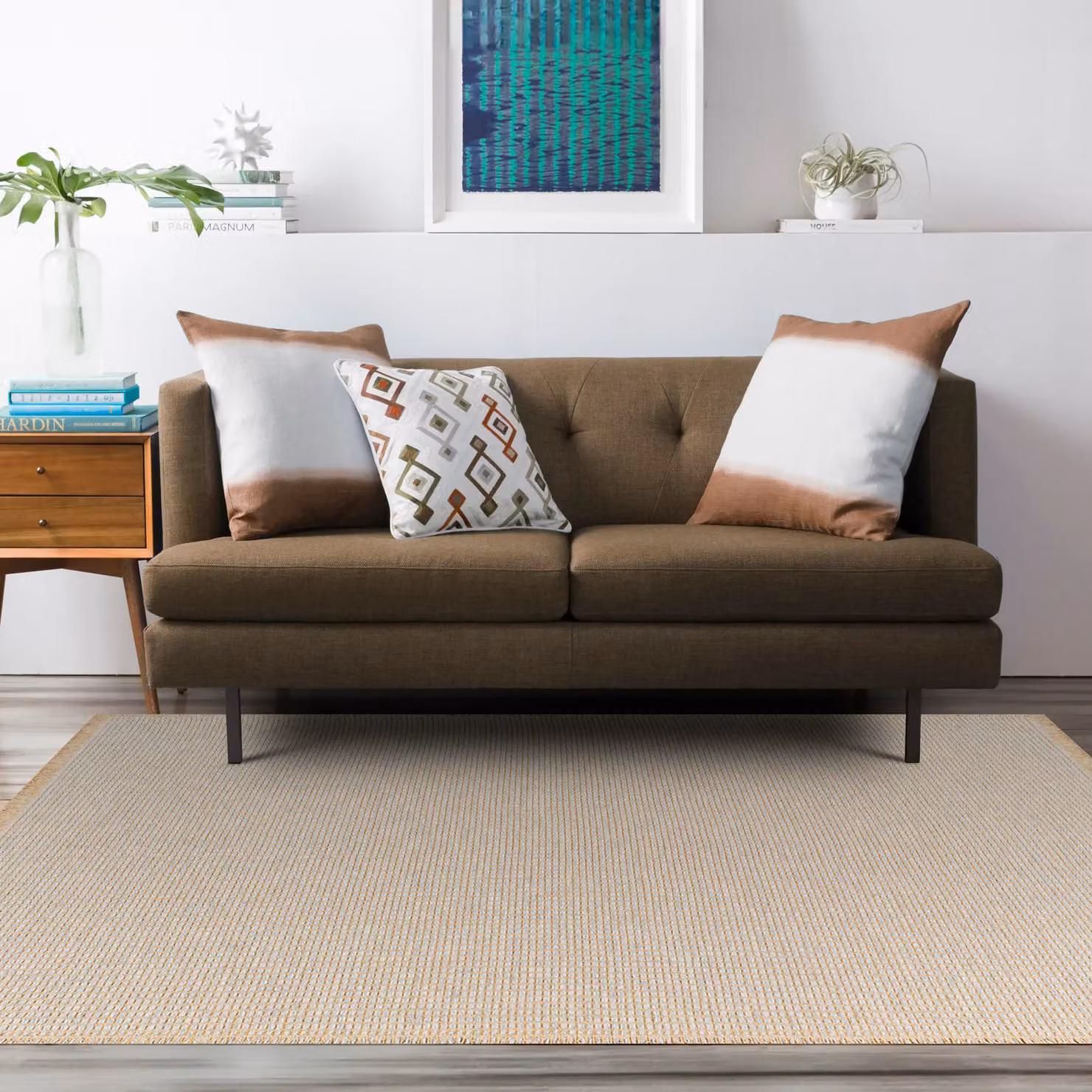 Livabliss Kimi Modern Jute Living Room Rug with Fringes in Light Green, W: 120 cm, D: 170 cm – 2
