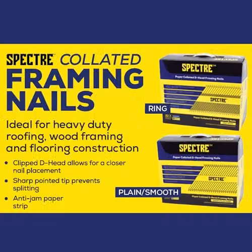 Forgefix Spectre Collated Galvanised Framing Nails, Silver, 3.1 x 75 mm – 2
