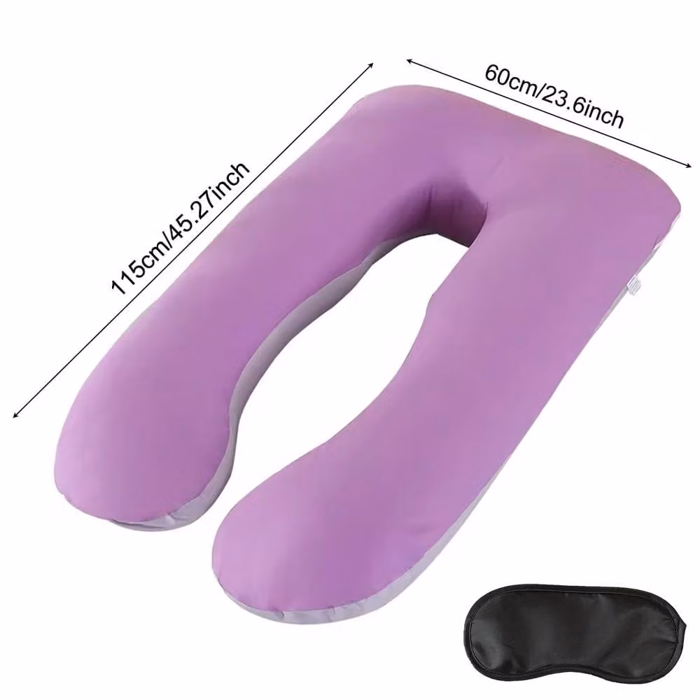 Ventryn Full Body U-Shaped Pregnancy Pillow with Removable Purple Cover – 2