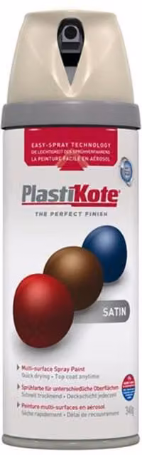 Plastikote Twist & Spray Satin Warm Grey 400ml