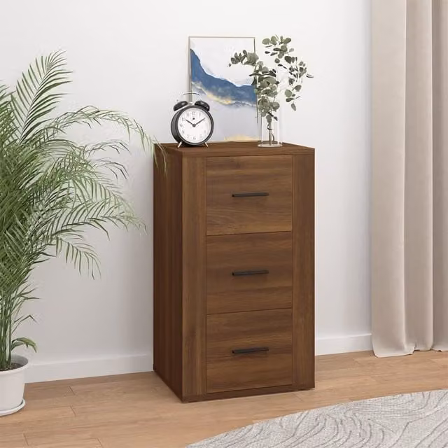 Berkfield Home Brown Oak Sideboard, W/D/H: 40 x 33 x 70 cm – 1