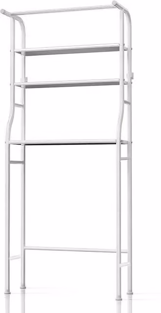KORVIXA 3 Tier Metal Washing Machine Storage Rack and Bathroom Shelf in White – 1