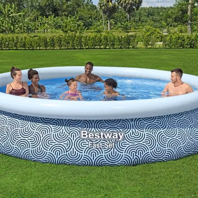 Bestway Fast Set Swimming Pool Set, Blue, W: 396 cm, H: 84 cm, D: 101 cm