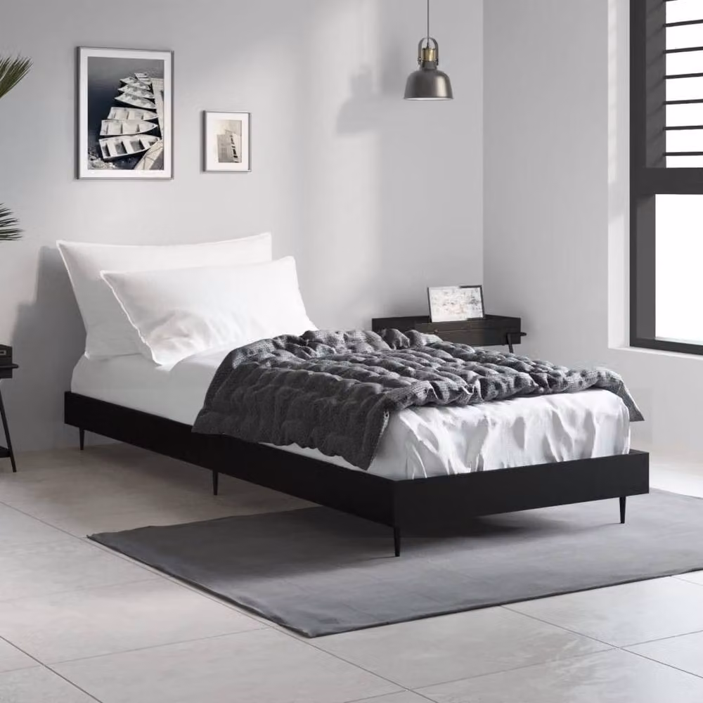 Berkfield Home Small Single Bed Frame in Black, Engineered Wood – 2