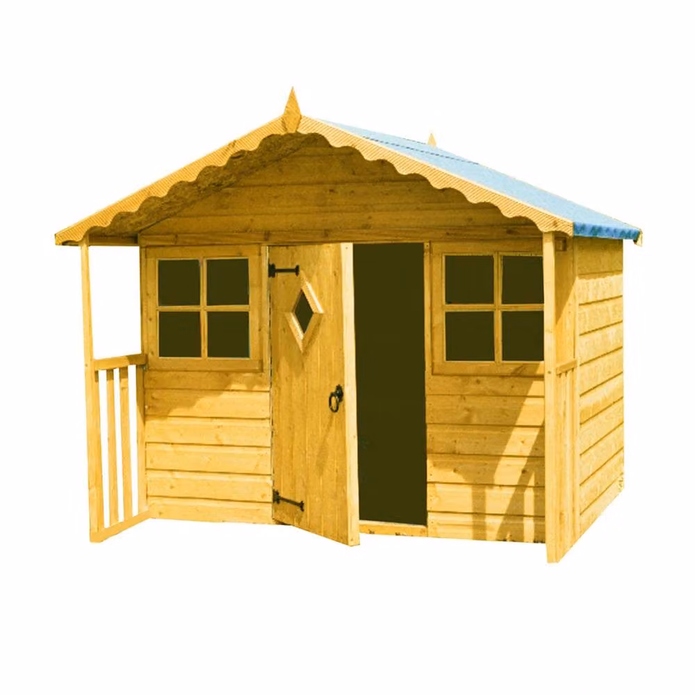 Shires Antique Brown Wooden Cubby Playhouse for Children, H 179.0 cm x W 167.2 cm x D 80.0 cm – 3